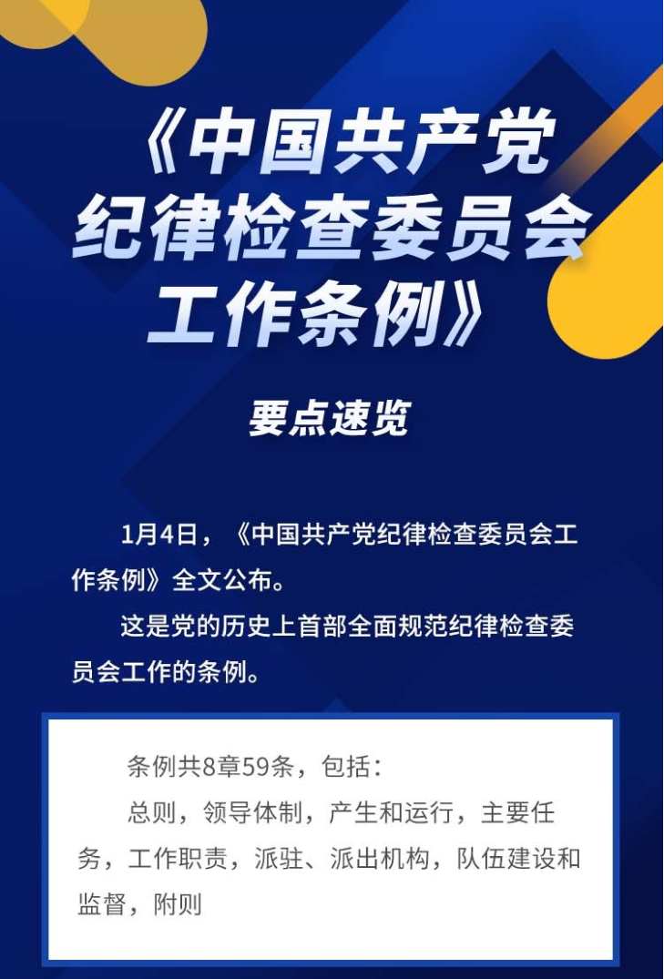 [西班牙VS意大利（中国）有限公司]半月一课（1）要点速览《中国共产党纪律检查委员会工作条例》